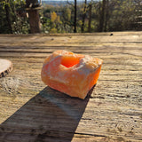 Bougeoir en Calcite Orange