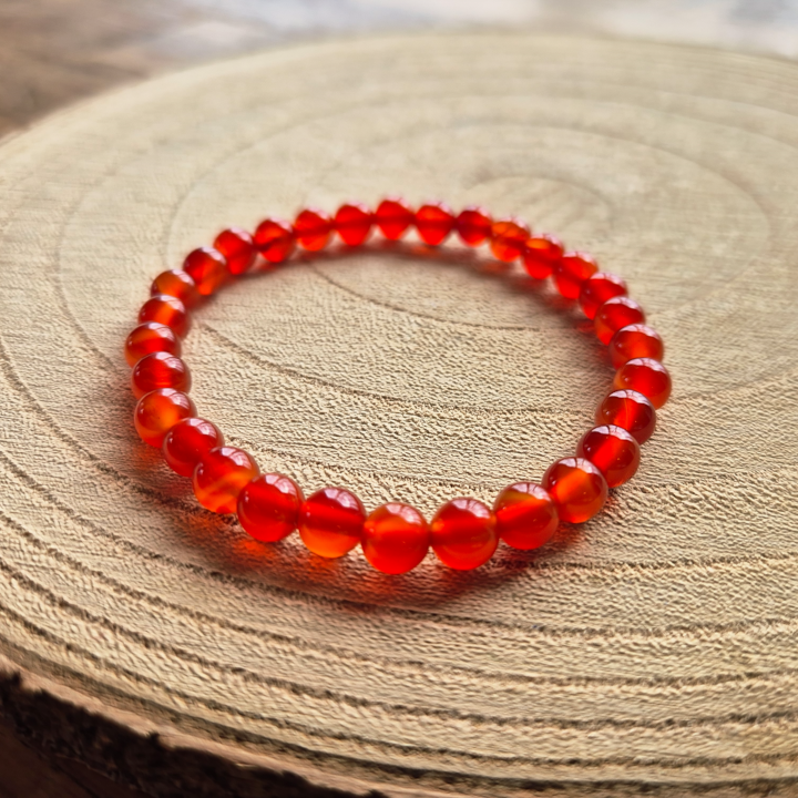 bracelet cornaline perles en pierres naturelles de 6mm