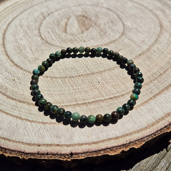 Bracelet en turquoise Africaine perles de 4mm