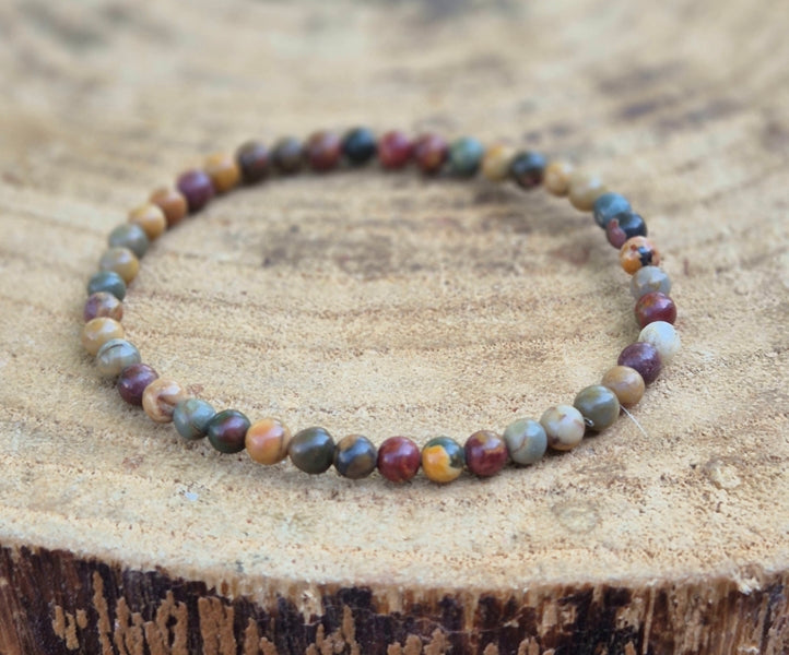bracelet en jaspe polychrome