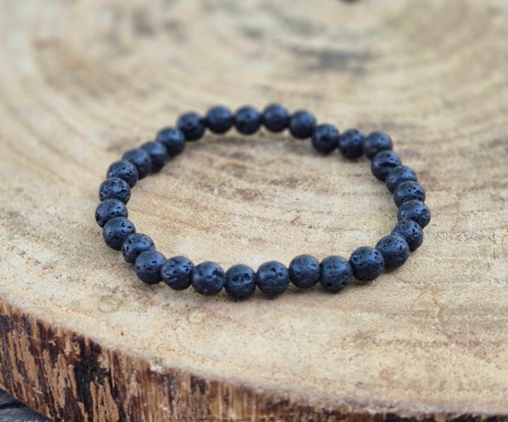 Bracelet en Pierres de Lave 6mm