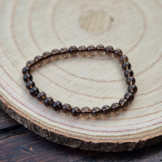 Bracelet en Quartz Fumé 6mm