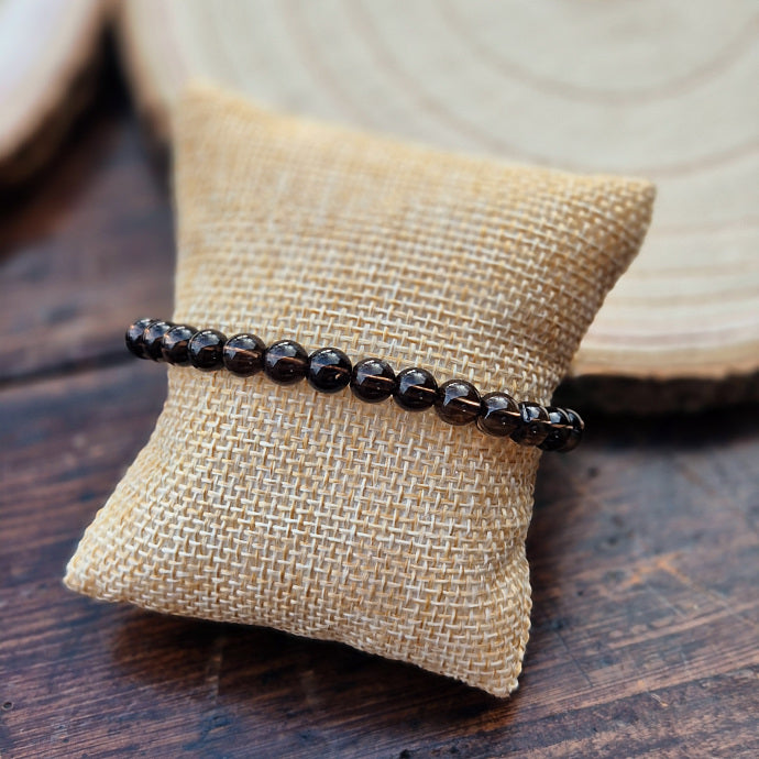 Bracelet en Quartz Fumé 6mm
