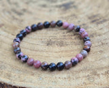 Bracelet en rhodonite de Madagascar 6mm