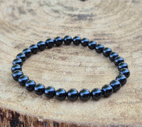 Bracelet en spinelle noire A 6mm