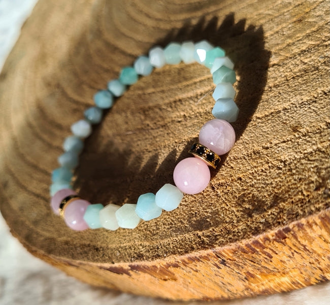 boutique ésotérique bracelet amazonite et kunzite