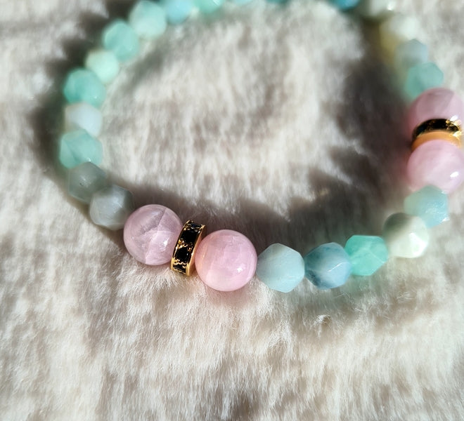 boutique ésotérique bracelet amazonite et kunzite