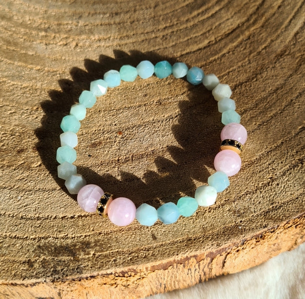 boutique ésotérique bracelet amazonite et kunzite