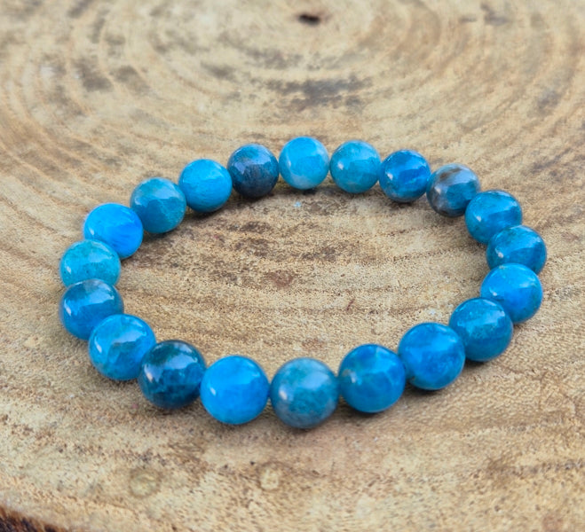 boutique de mineraux bracelet en apatite bleue qualité a+