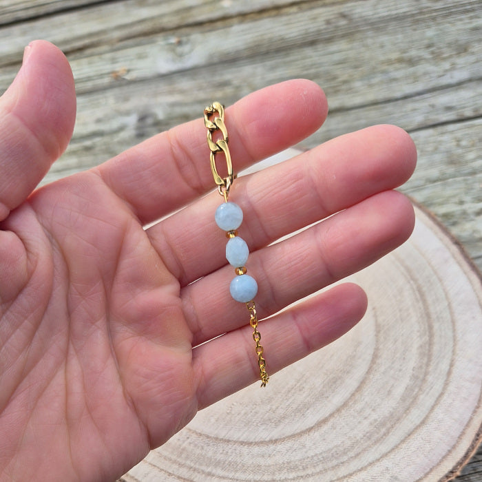 Bracelet en Morganite Asymétrique