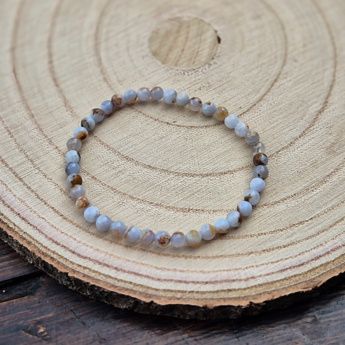 Bracelet en Calcédoine Bleue de Namibie 4mm