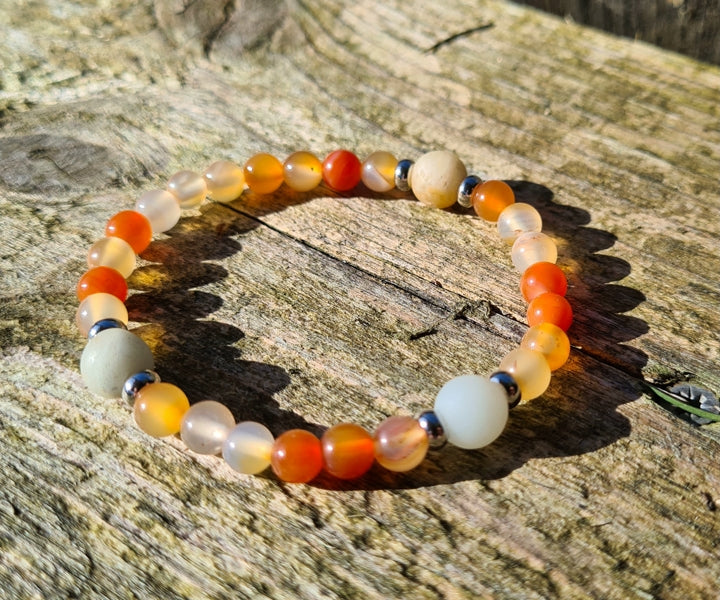 bracelet cornaline et amazonite