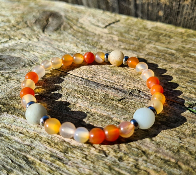bracelet cornaline et amazonite
