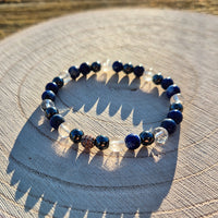 Bracelet Connaissance Lapis Lazuli, Hématite, Cristal de Roche