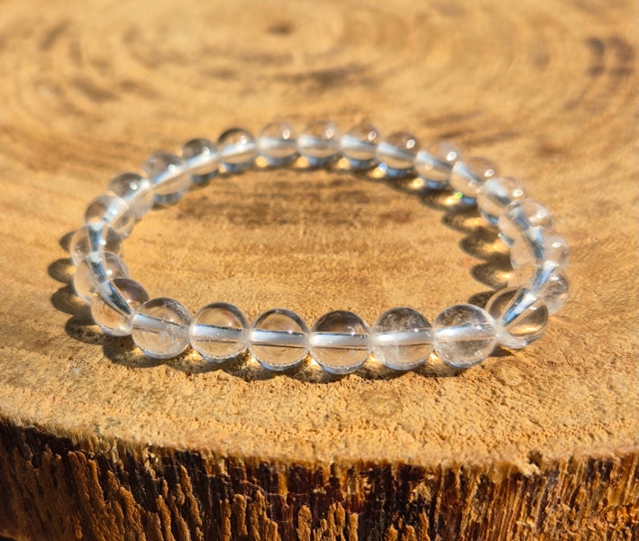 Bracelet en Cristal de Roche du Brésil 8mm
