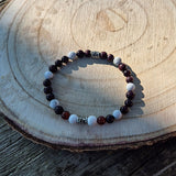 Bracelet Harmonie Vitale Grenat et Howlite 6mm