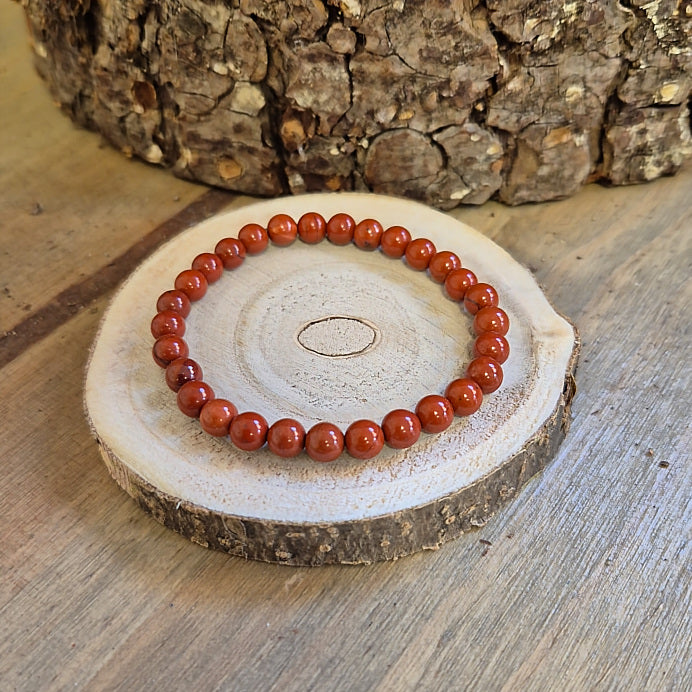 Bracelet en jaspe rouge 6mm