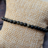 Bracelet en Obsidienne Dorée perles de 4mm