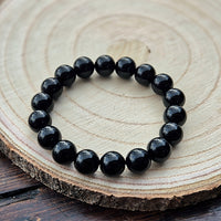 Bracelet en Obsidienne Noire du Mexique A 12mm