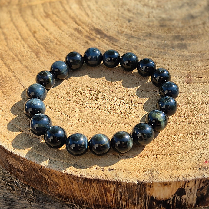 Bracelet en Oeil de Faucon d'Afrique du Sud 10mm