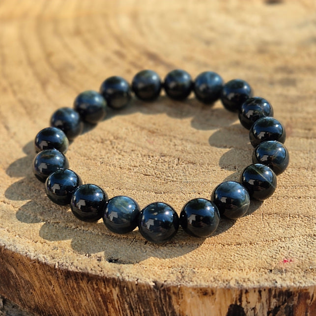 Bracelet en Oeil de Faucon d'Afrique du Sud 10mm