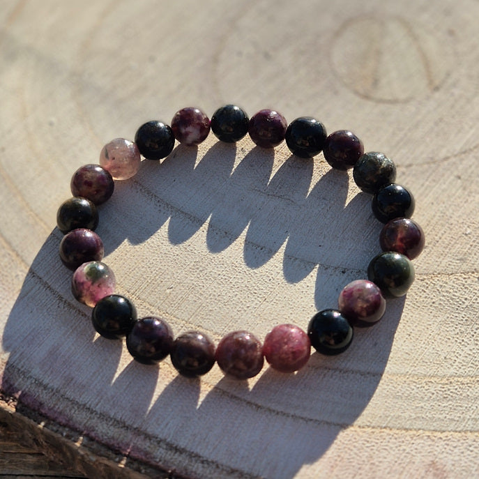 Bracelet en Tourmaline Multicolore A du Brésil 8mm