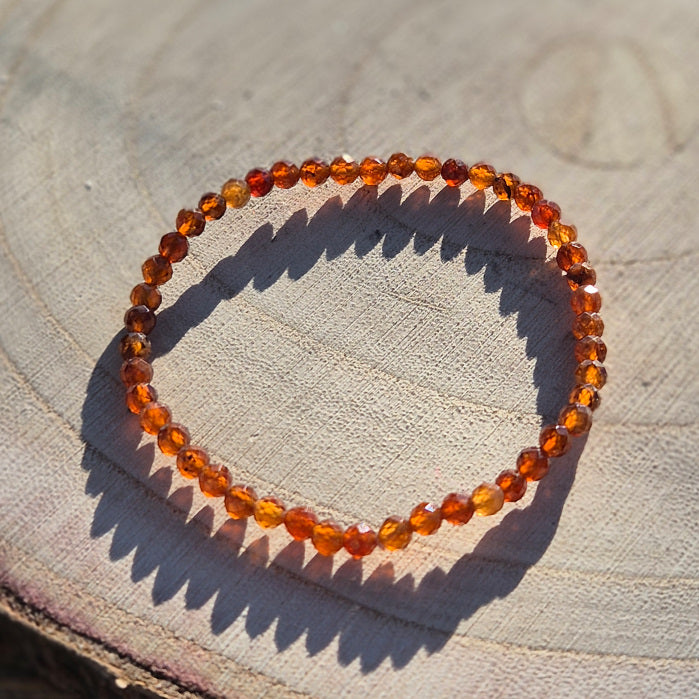 Bracelet Facette en Grenat Brun Héssonite des Etats-Unis