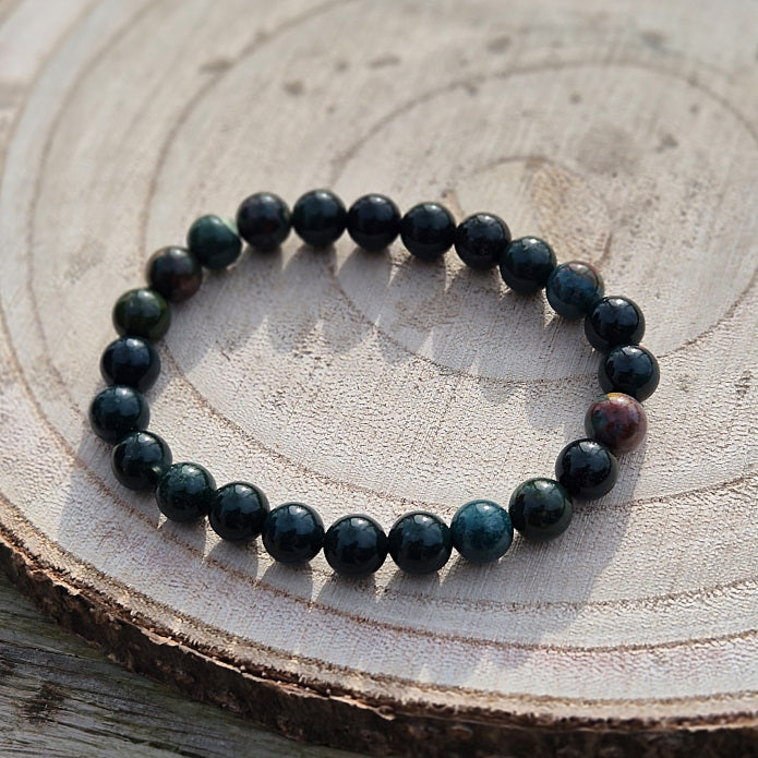 Bracelet en jaspe héliotrope 8mm