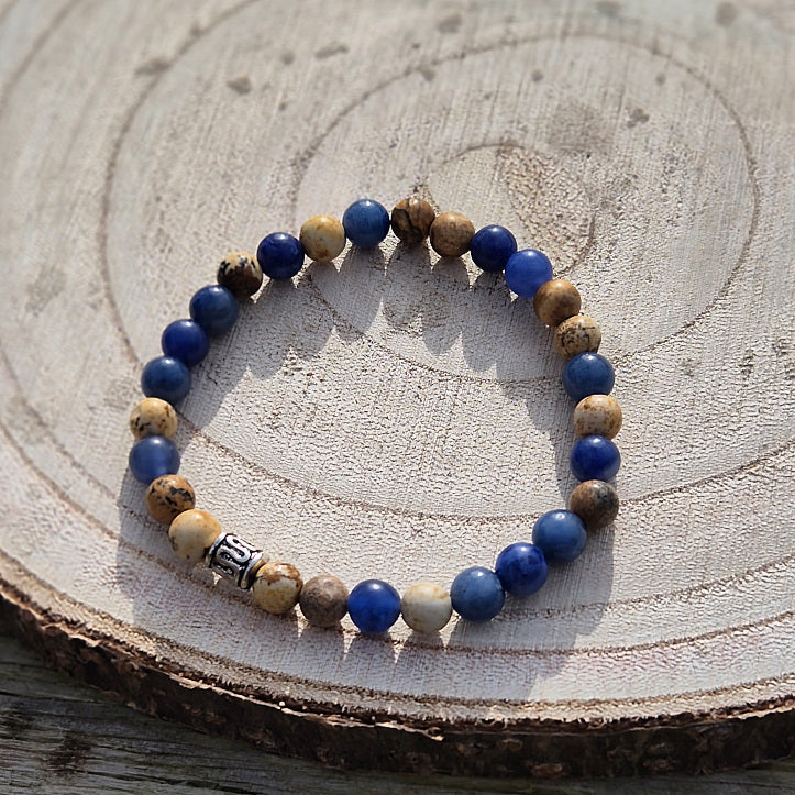 Bracelet Lacher-Prise - Sodalite et Jaspe Paysage