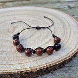 Bracelet Macramé en Obsidienne Acajou 8mm