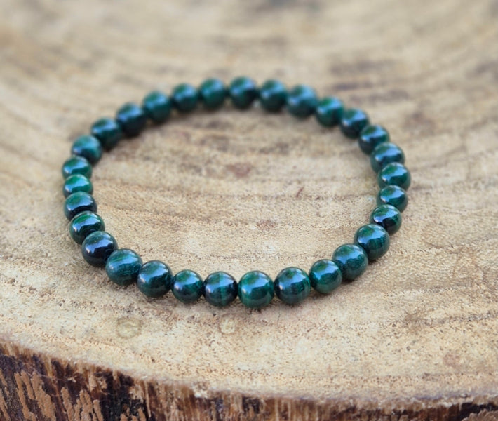 bracelet en malachite perles de 6mm pierres de transformation et de courage