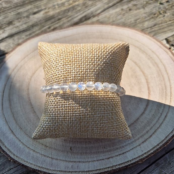 Bracelet Pierre de Lune Bleutée 6mm