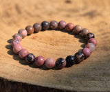 bracelet en rhodonite naturelle