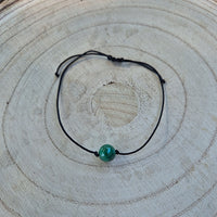 Bracelet Fermeture Macramé - Malachite