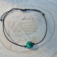 Bracelet Fermeture Macramé - Malachite