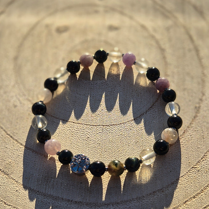 Bracelet Vision Interieur en Topaze, Tourmaline Multicolore et Oeil de Tigre