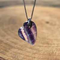 Collier Coeur Design en Fluorite