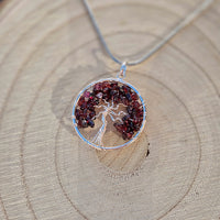 Collier Arbre de vie en Grenat Rouge A