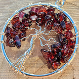 Collier Arbre de vie en Grenat Rouge A