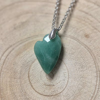 Collier Coeur Design en Aventurine Verte