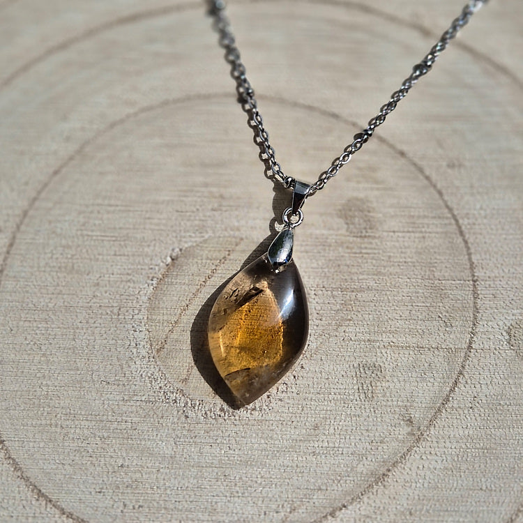 Collier Feuille en Citrine de Madagascar