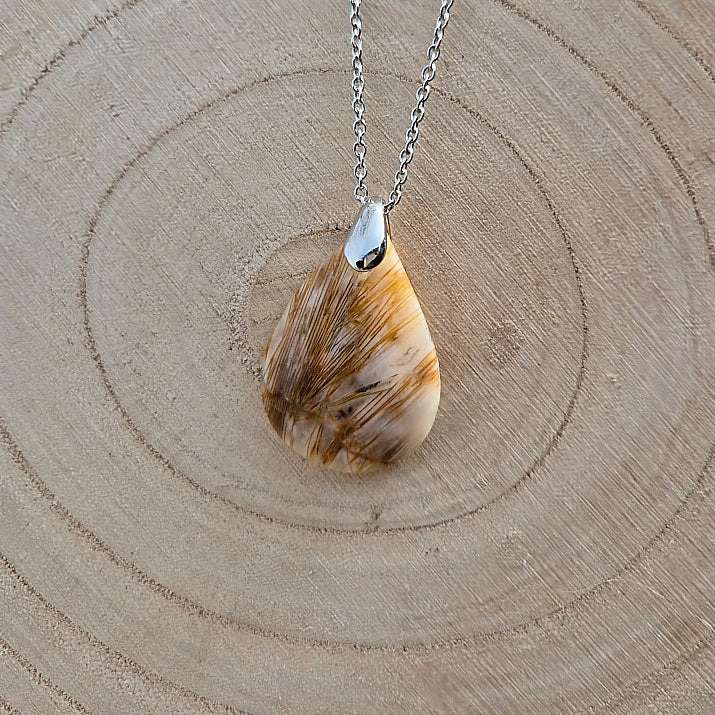 Collier Goutte en Jaspe Naturel de Madagascar