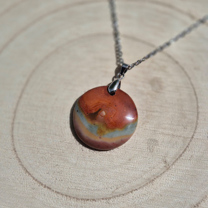 Collier Rond Jaspe Polychrome
