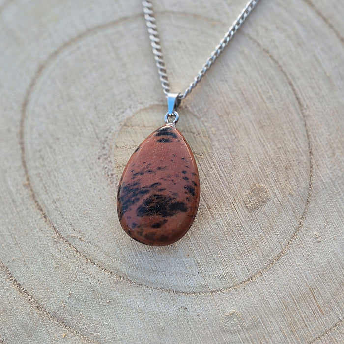 Collier en Obsidienne Acajou