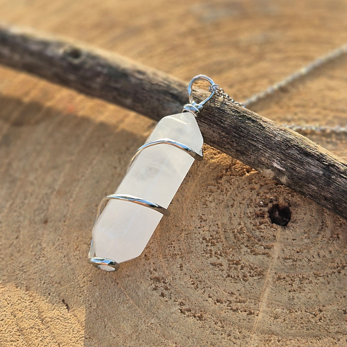 Collier Cristal de Roche Spirale