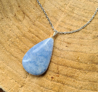 boutique de mineraux collier en quartz bleu