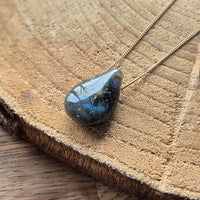 Collier Labradorite Percée Forme Goutte