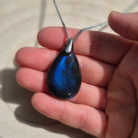 Collier Goutte en Labradorite Bleue de Madagascar
