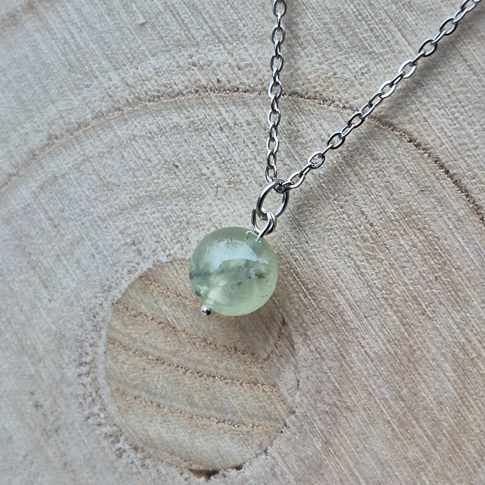Collier Création Perle Préhnite 10mm