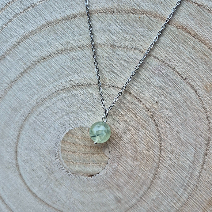 Collier Création Perle Préhnite 10mm